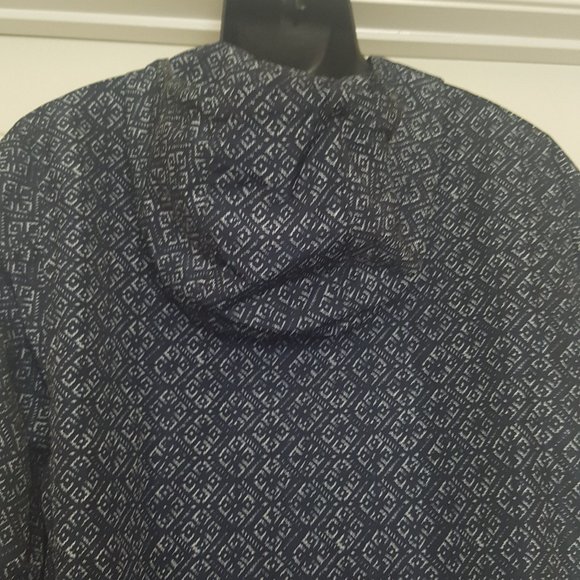 Women's Michael Kors Navy Blue Full Zip Rain Jacket Lined Size L - Picture 7 of 15